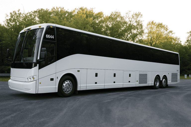 exterior of Charter Bus Rental Kent coach bus